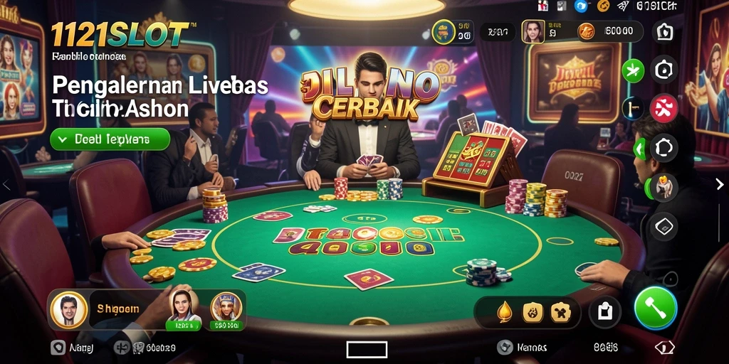 Gameplay seru 1121SLOT di Live Casino dengan dealer profesional.