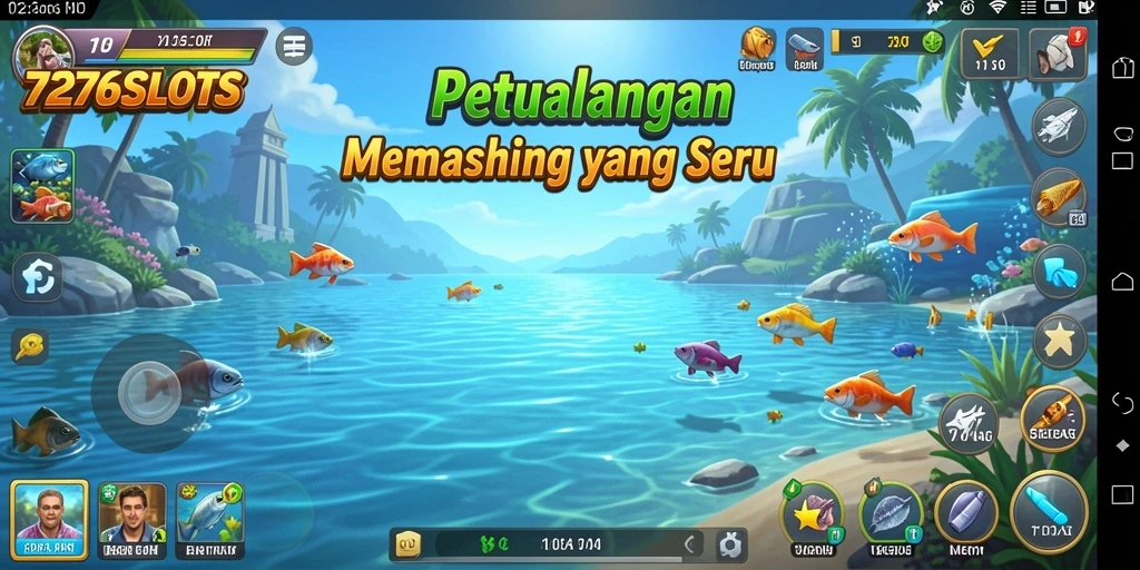 Screenshot gameplay 7276SLOTS dengan aksi memancing yang seru.