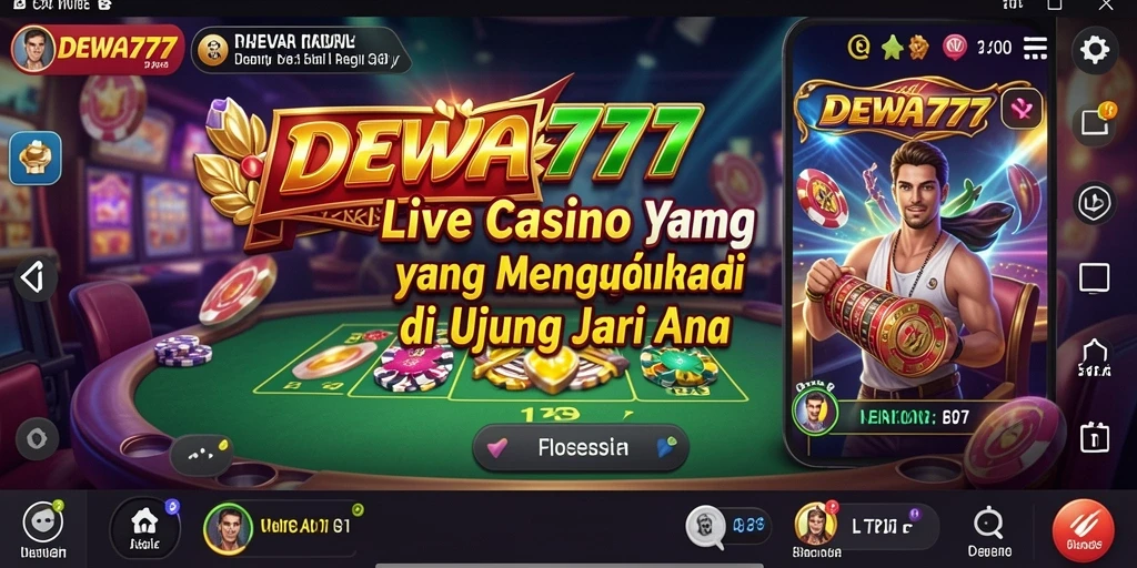 Tampilan gameplay Live Casino DEWA777 yang menarik dan interaktif.