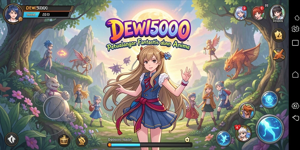 Tampilan menarik dari gameplay DEWI5000 dengan karakter Anime yang unik.