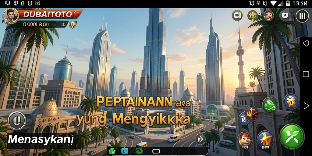 Tampilan menarik gameplay DUBAITOTO dengan menara dan musuh yang menantang.