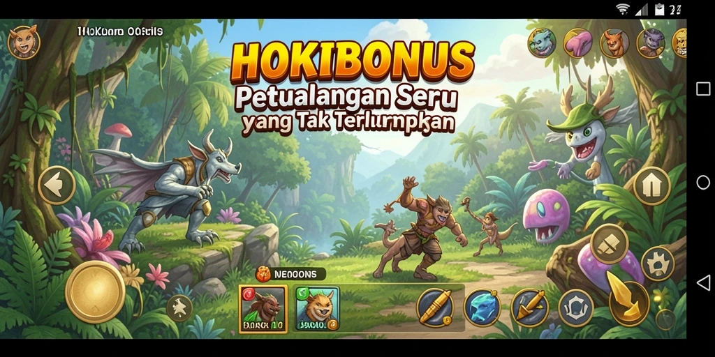 Screenshot gameplay HOKIBONUS yang menunjukkan aksi petualangan seru.