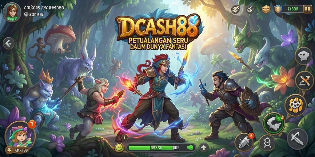 Screenshot gameplay IDCASH88 dengan karakter menjelajahi dunia petualangan.