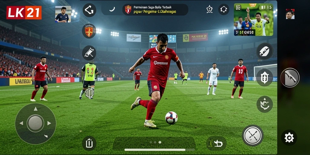 Tampilan gameplay LK21 yang mendebarkan dalam pertandingan sepak bola.