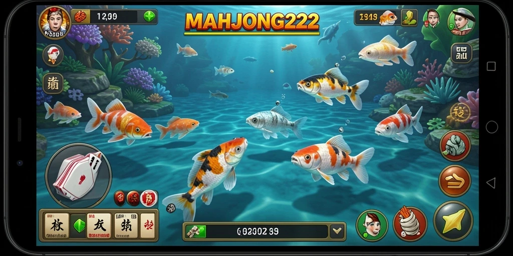 Tampilan gameplay seru Tembak Ikan di MAHJONG222.
