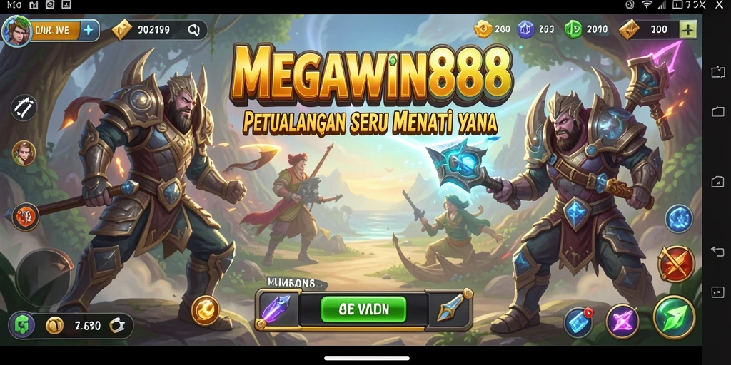 Tampilan gameplay seru di MEGAWIN888 dengan elemen petualangan.