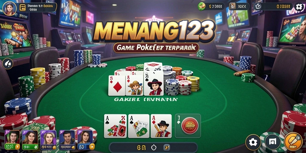 Screenshot gameplay MENANG123 menampilkan aksi Poker yang seru.