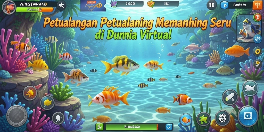 Gameplay WINSTAR4D menampilkan aksi memancing yang mendebarkan dan grafik yang menakjubkan.