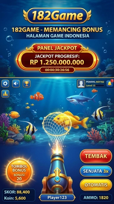 Screenshot tampilan utama aplikasi 182game.